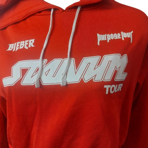 Women's Justin Bieber Cropped Tour Hoodie Size Small Good Condition 30$ - Small - Picture 2 of 5